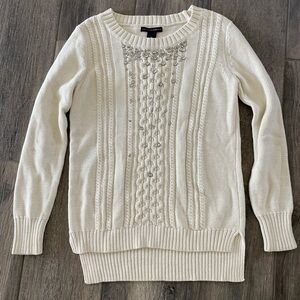 Grace Elements Cream Beaded Sweater
